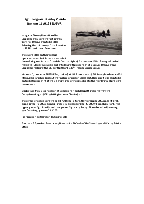 A preview of a PDF biography for Bennett, Stanley Claude